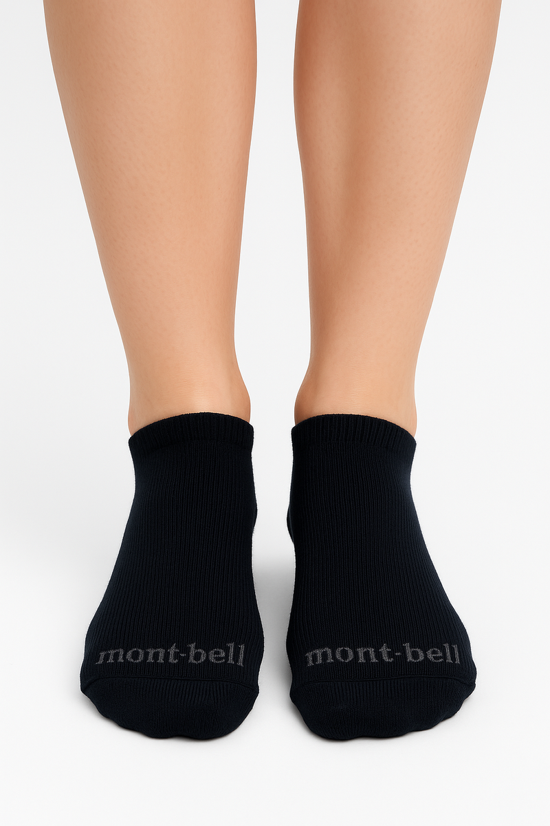 MONT-BELL BLACK NO-SHOW SOCKS