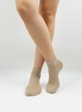 BEIGE CHEVRON KNIT ANKLE SOCKS