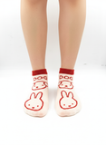 MIFFY DOG PRINT ANKLE SOCKS (RED)