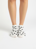WHITE & BLACK MINI-FLOWER SOCKS