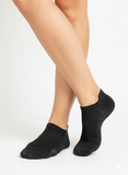 BLACK TEXTURED MESH NO-SHOW SOCKS