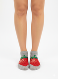 GREY STRAWBERRY POP ANKLE SOCKS