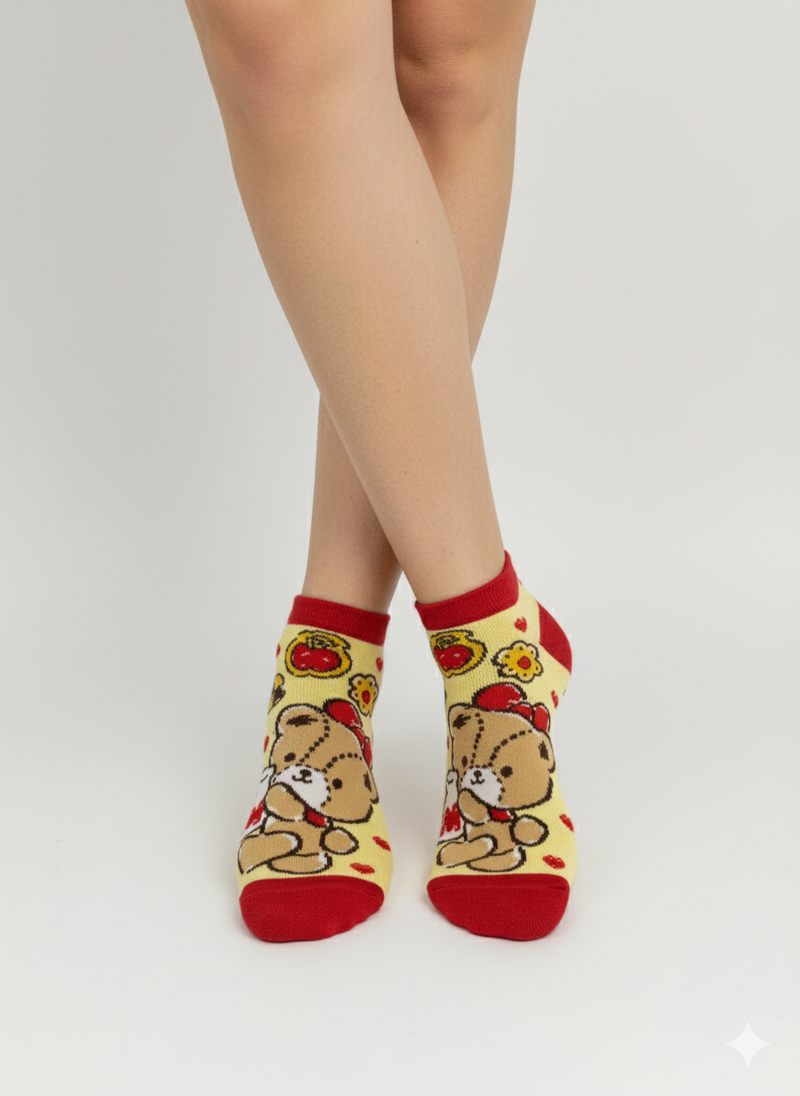 SWEET TEDDY BEAR ANKLE SOCKS