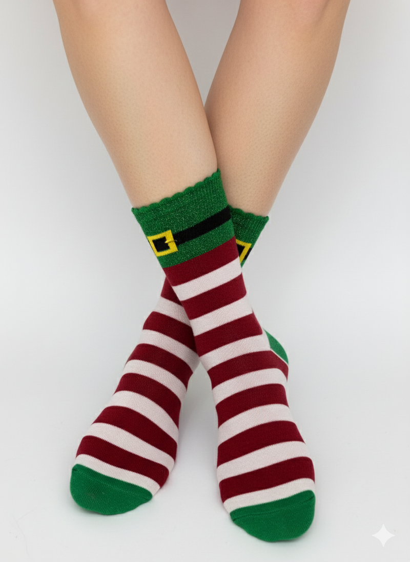 THE STRIPED CHRISTMAS ELF SOCKS