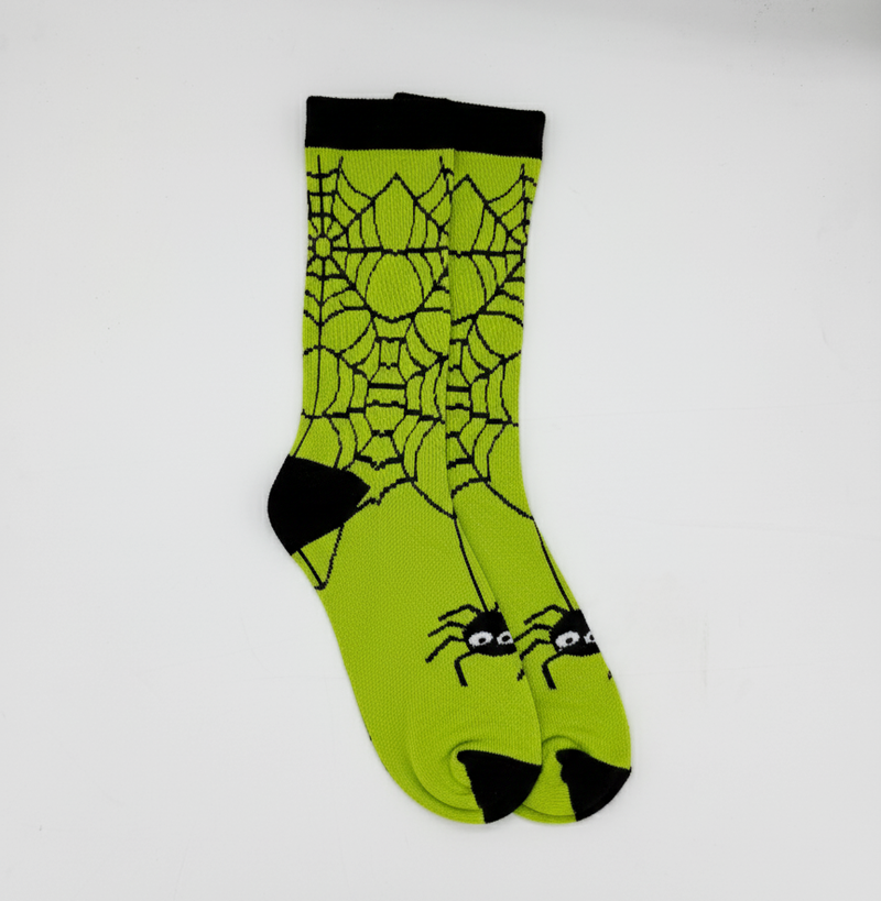 NEON SPIDERWEB SPOOKY SOCKS