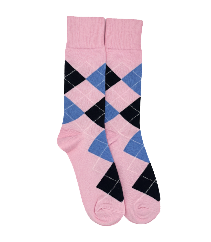 RL POLO PINK & BLUE ARGYLE DRESS SOCKS