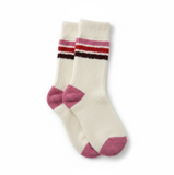CREAM & BERRY STRIPE COZY SOCKS