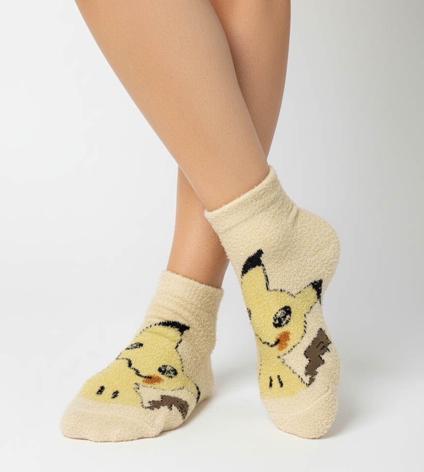 MIMIKYU FUZZY ANKLE SOCKS