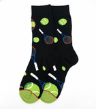 TENNIS COURT BLACK CREW SOCKS