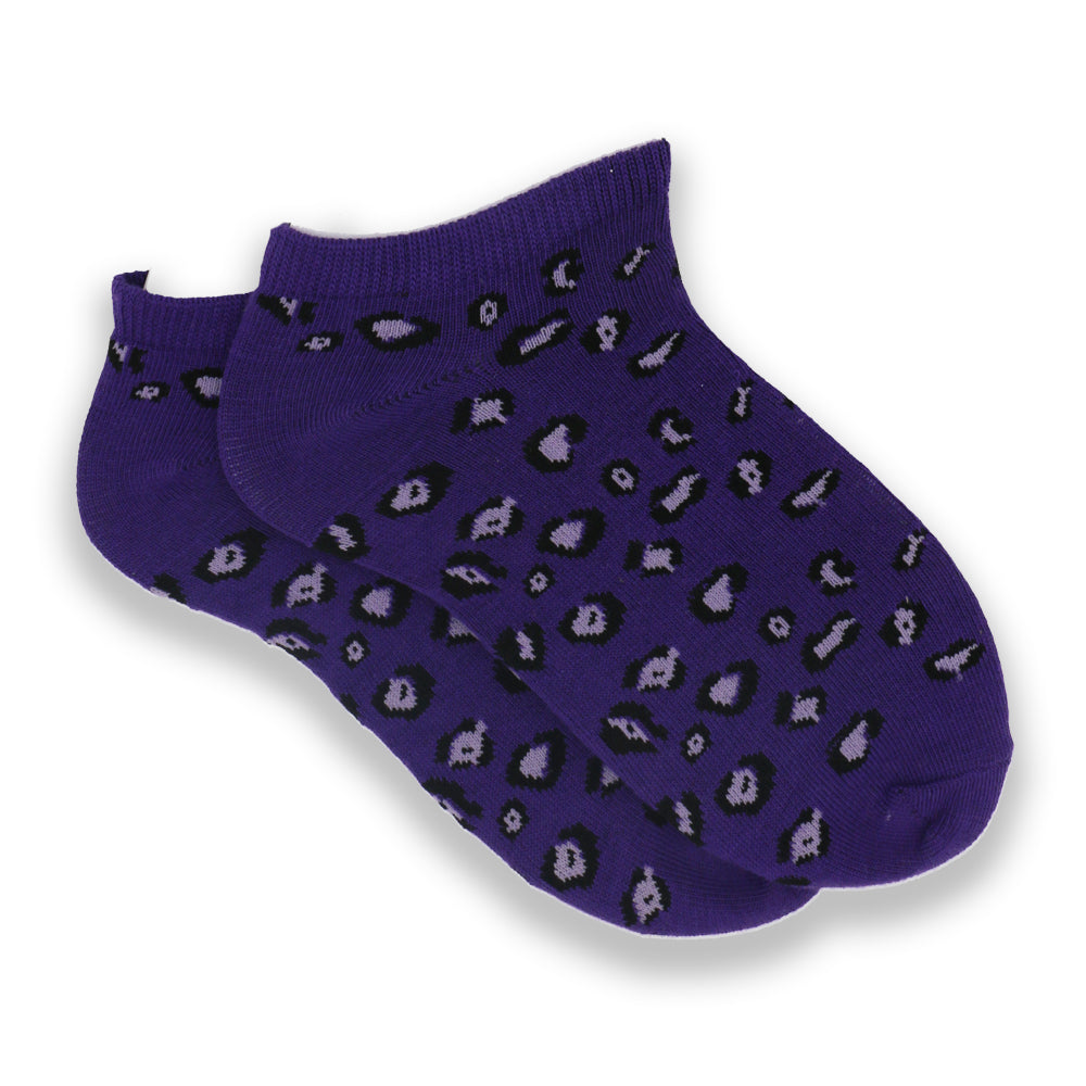 BLUE CHEETAH PRINT ANKLE SOCKS
