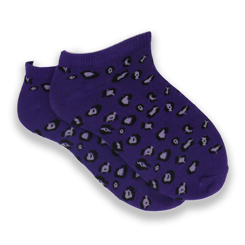 BLUE CHEETAH PRINT ANKLE SOCKS
