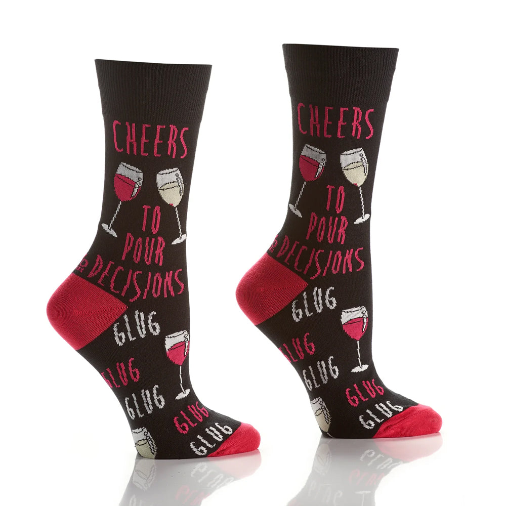 CHEERS TO POUR DECISIONS WOMEN'S WINE SOCKS