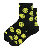 BLACK SMILEY FACE SOCKS