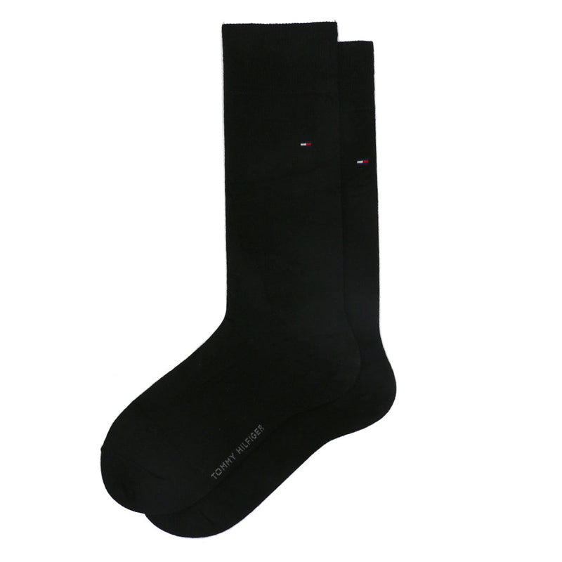 TOMMY SOLID BLACK LOGO SOCKS
