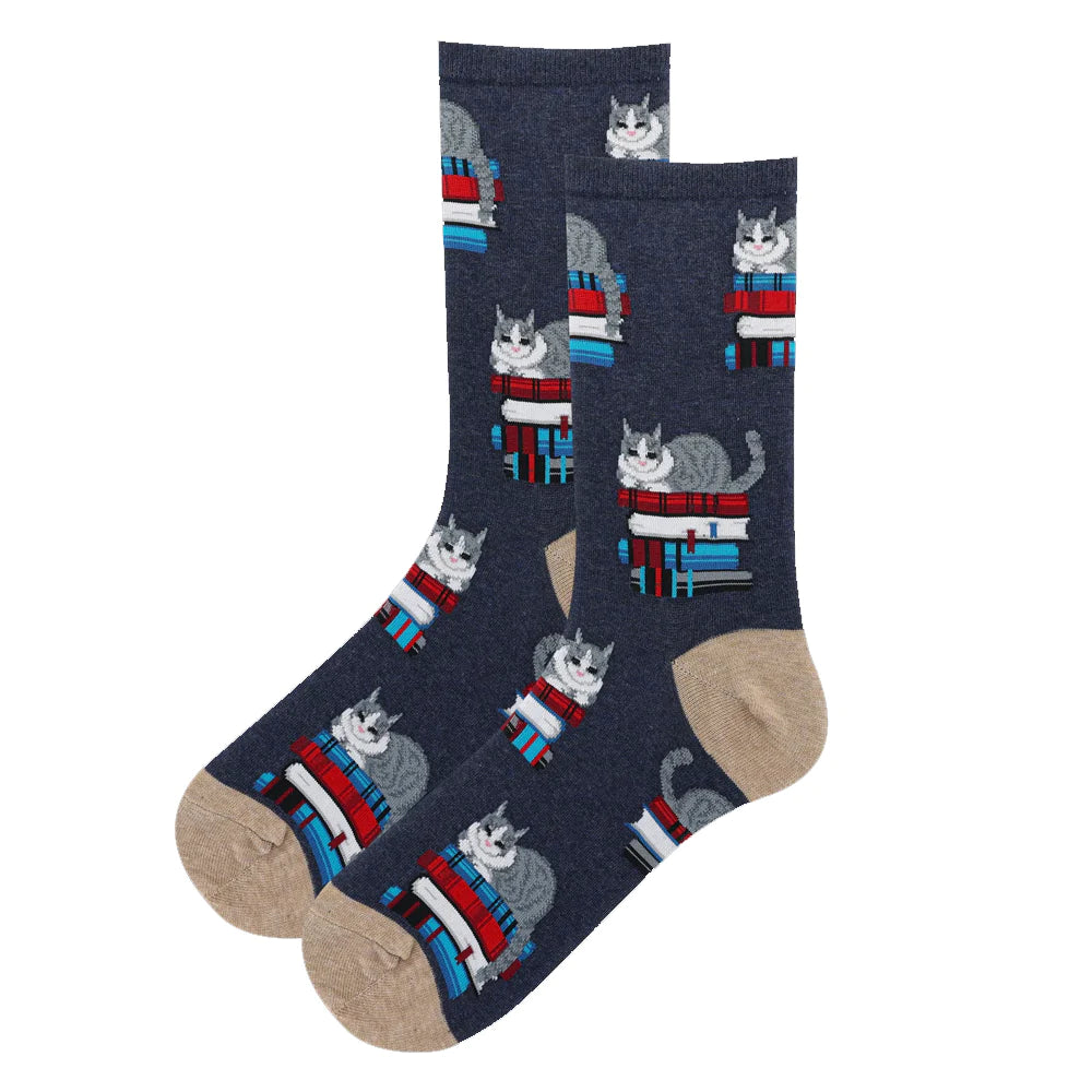 BOOK CAT CREW SOCK