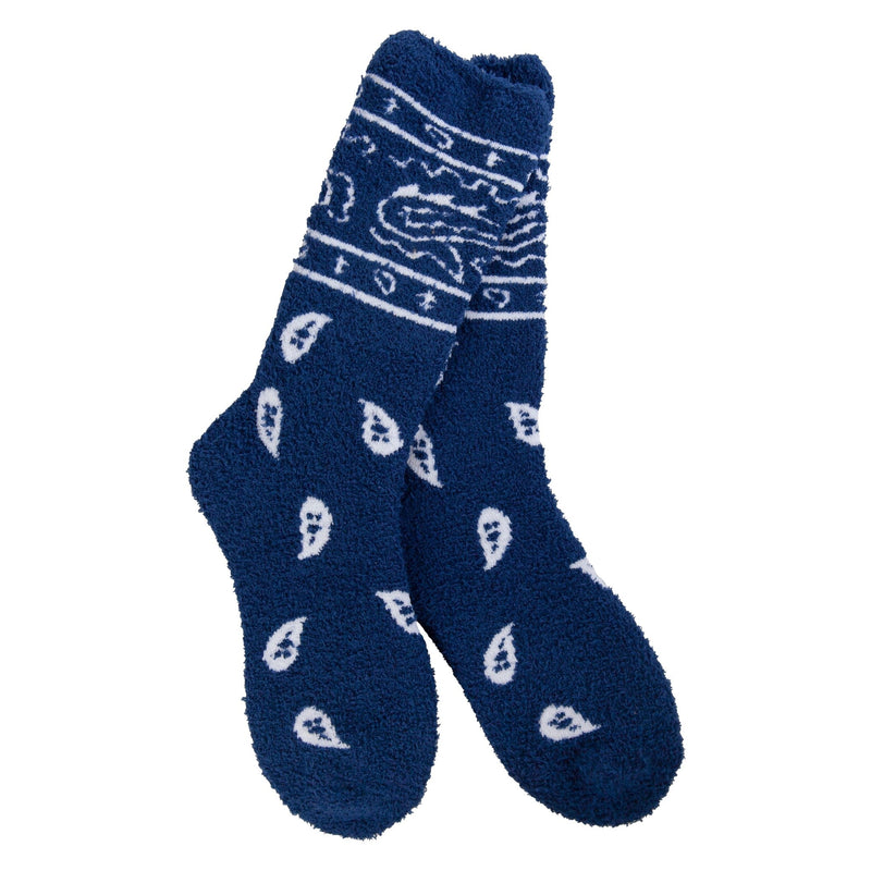 BANDANA NAVY FUZZY WARM SOCKS
