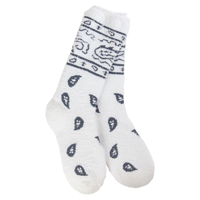 BANDANA WHITE FUZZY WARM SOCKS