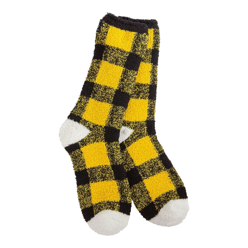 BLACK, GOLD AND WHITE FUZZY WARM SOCKS