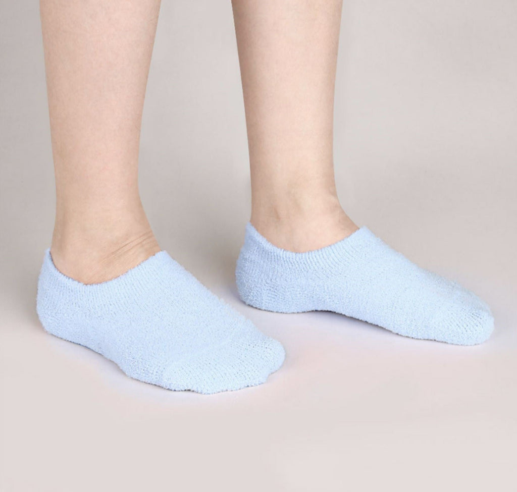 BLUE NO SHOW FLUFFY SOCKS