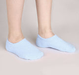 BLUE NO SHOW FLUFFY SOCKS