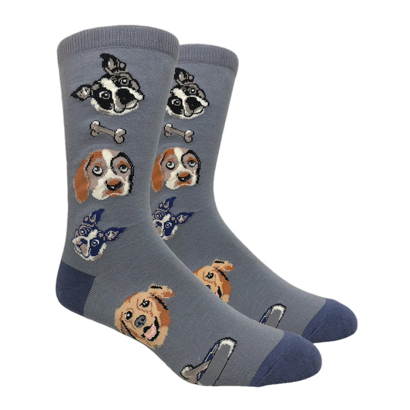 BLUE GREY DOG LOVER SOCKS
