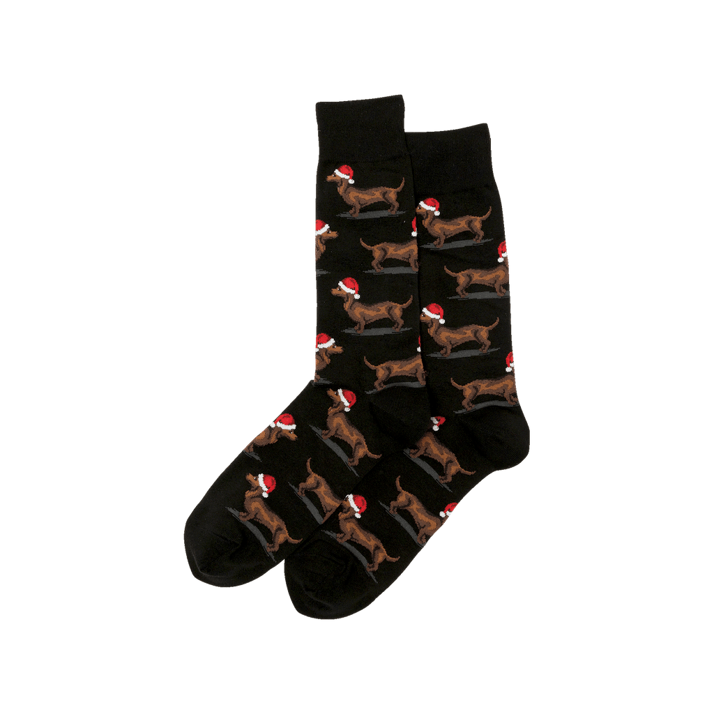 CHRISTMAS DACHSHUNDS CREW SOCKS