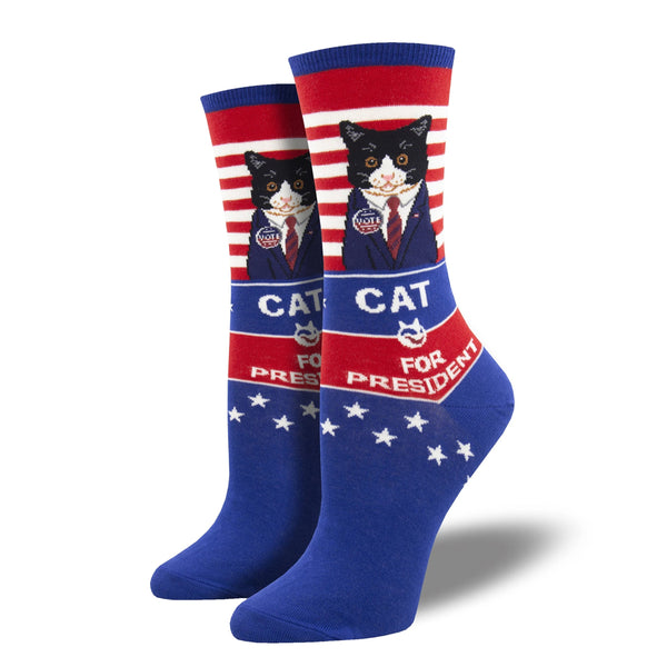 CAT FOR PRESIDENT SOCKS Funky Dunky Store