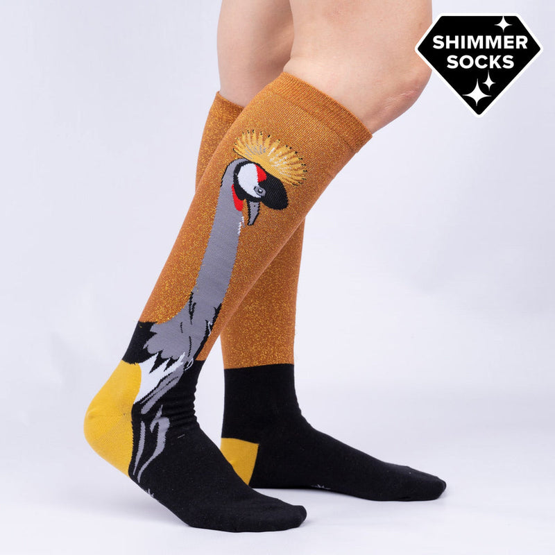 CROWNED CRANE KNEE HIGH SOCKS