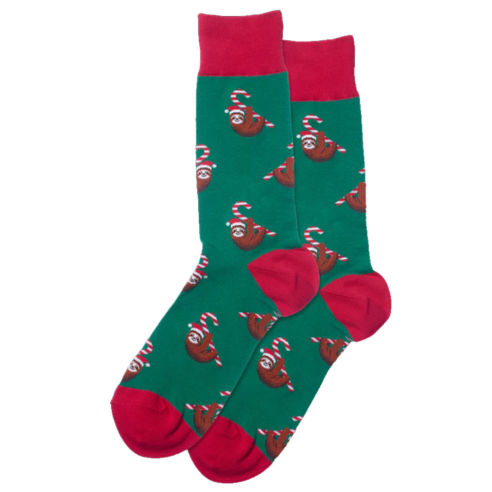 CANDY CANE SLOTH SOCKS