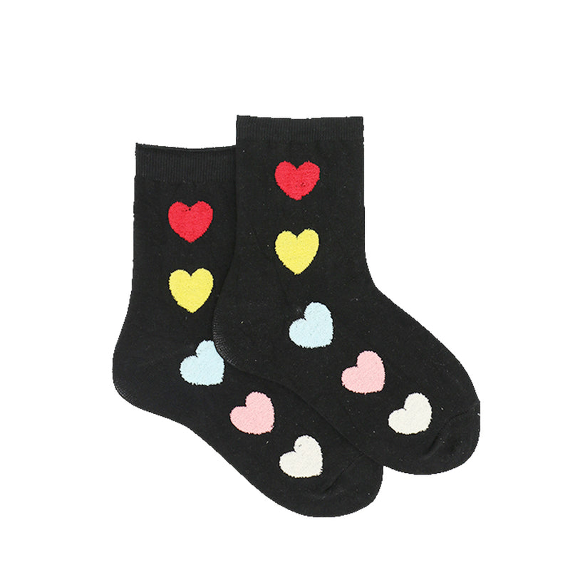 BLACK HEARTS ANKLE SOCKS