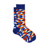 BLUE COLORFUL DIAMOND SOCKS