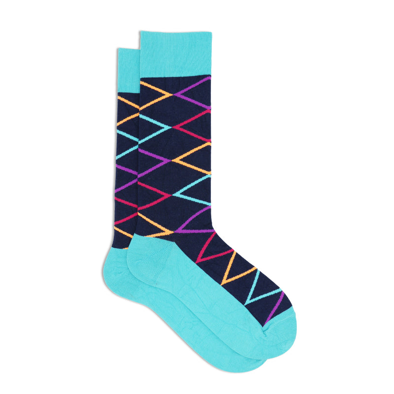 BLUE DIAMOND PRINT SOCKS