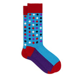 BLUE MULTICOLOR POLKA DOT SOCKS