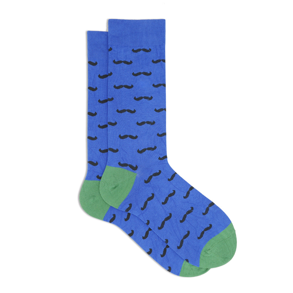 BLUE MUSTACHE SOCKS