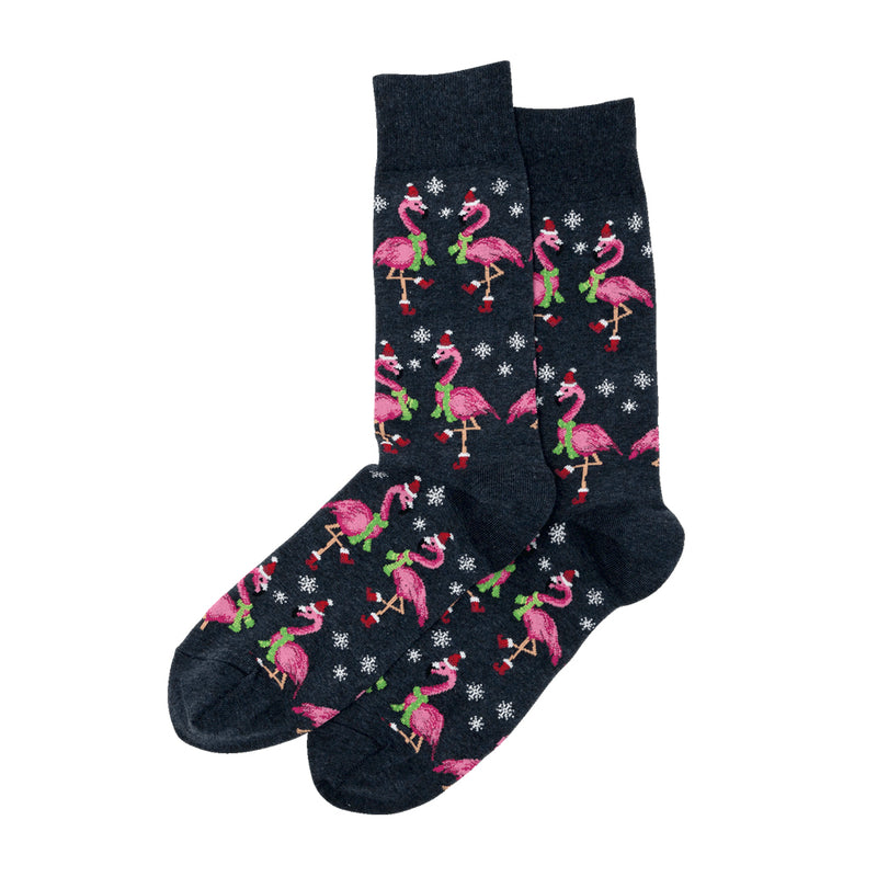 CHRISTMAS SANTA FLAMINGOS SOCKS