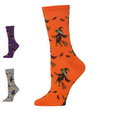 WITCH ON BROOM SOCKS