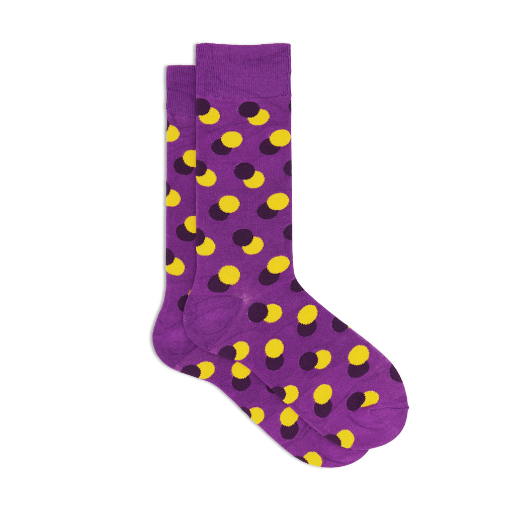 YELLOW AND BLACK TWIN POLKA DOT SOCKS