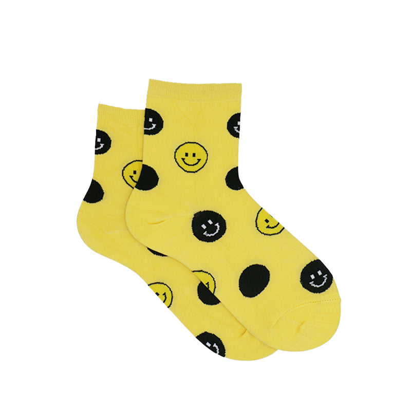 YELLOW SMILEY ANKLE SOCKS