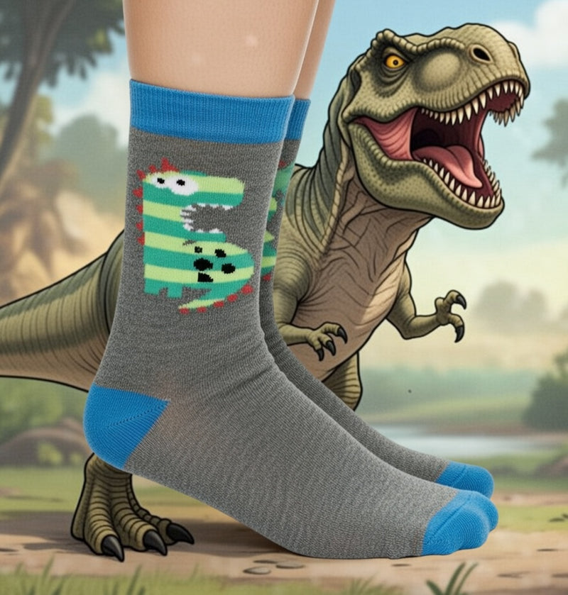 COOL T-REX GRAPHIC CREW SOCKS