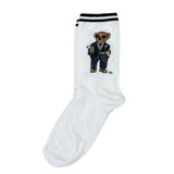 RL WHITE BLACK SUIT BEAR SOCKS