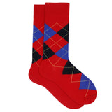 ARGYLE DRESS CORAL RED SOCKS