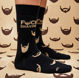 F*CK SHAVING BEARD PATTERN CREW SOCKS