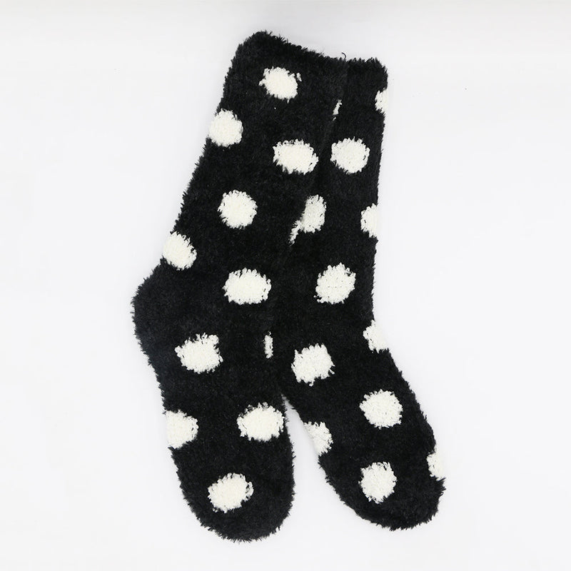 MIDNIGHT POLKA COZY WARM SOCKS