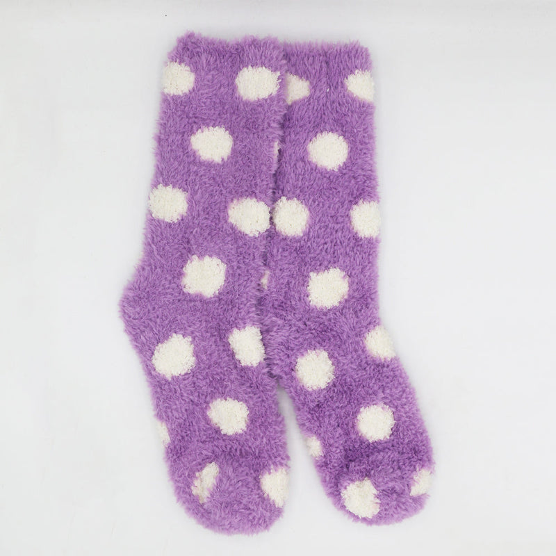 LAVENDER BLISS POLKA COZY WARM SOCKS