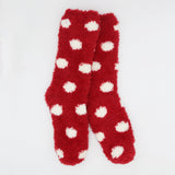 CRIMSON POP POLKA COZY WARM SOCKS