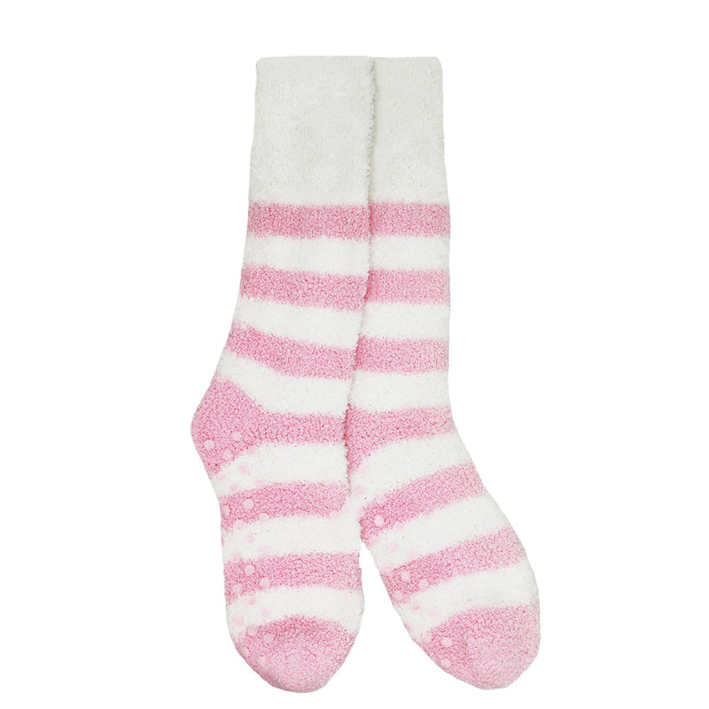 BLUSH STRIPES GRIP COZY WARM SOCKS