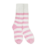 BLUSH STRIPES GRIP COZY WARM SOCKS