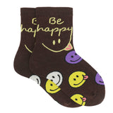 HAPPY VIBES ANKLE SOCKS (BROWN)