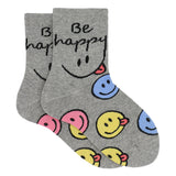 HAPPY VIBES ANKLE SOCKS (GREY)