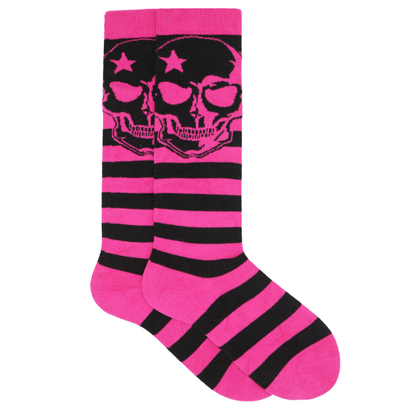 NEON SKULL PUNK KNEE HIGHS